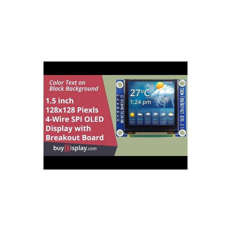 Display OLED 1.5 Pollici 128x128 - Modulo I2C/SPI A Colori Per Arduino E Progetti Elettronici