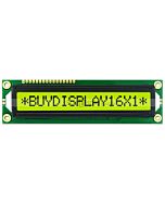 Character LCD 16x1 Display Module with Datasheet in PDF,Black on YG