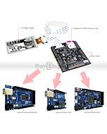 Black 2.13 inch e-Paper 122x250 Display w/Arduino Shield,Library