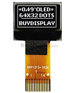 White 0.49 inch OLED Display Panel 64x32 IIC I2C SSD1315 Connector FPC