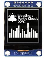 White 1.5 inch Arduino,Raspberry Pi OLED Display Module 128x128