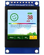 Square 1.44 inch 128x128 TFT LCD Display with Breakout Board