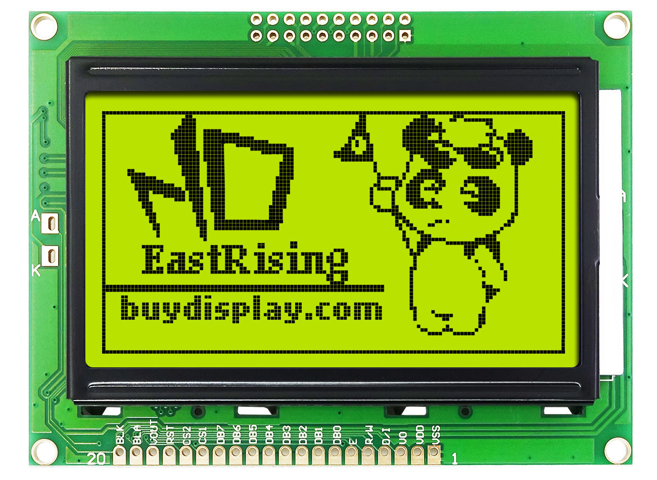 Low-Cost 12864 128x64 Graphic LCD Module Display Yellow Black Color
