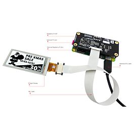 Black 2.13 inch e-Ink Display w/Raspberry Pi HAT,e-Paper 122x250 IoT