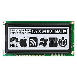 Low-Cost 19264 192x64 Graphic LCD Display Module White Black Color
